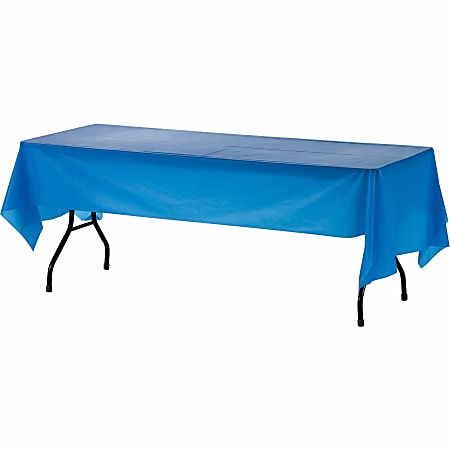 Table Mate Plastic Table Covers 54 x 108 Blue Pack Of 6 Office Depot