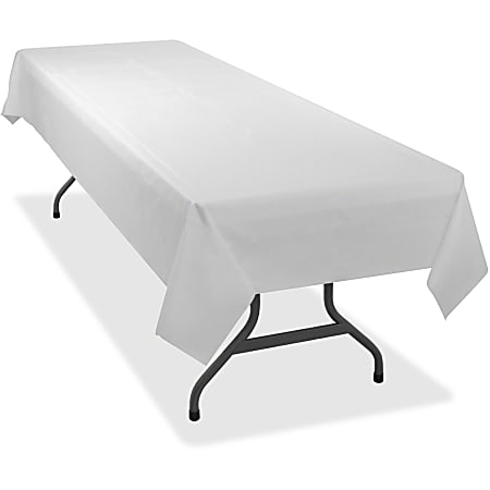 Table Mate Plastic Table Covers 54 x 108 White Pack Of 6 Office Depot