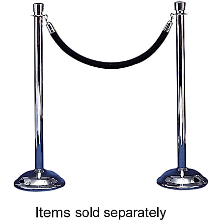 Tatco Weighted Bell-Shaped Stanchion Bases, 12" Diameter, Chrome, Box Of 2