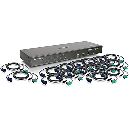 Iogear 16-Port USB PS/2 Combo KVM Switch with Cables