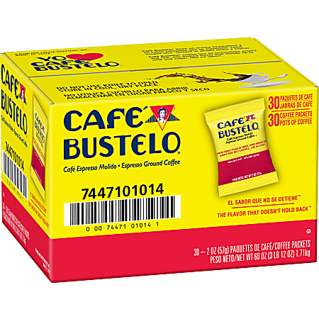 Cafe Bustelo® Espresso Coffee Single-Serve Packets, Dark Roast,