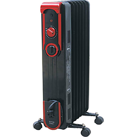 Seasons Comfort EOF261 Convection Heater - Oil Filled - Electric - 600 W to 1500 W - 3 x Heat Settings - 12.50 A - Portable - Black, Red, Copper