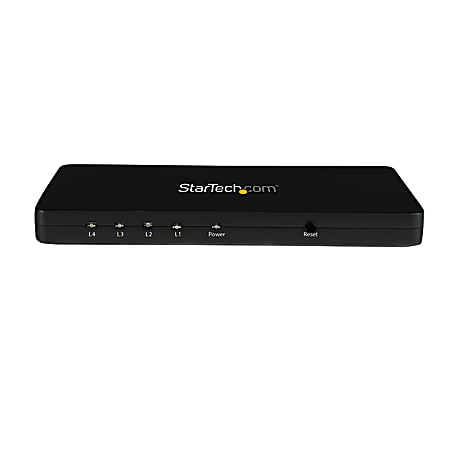 StarTech.com 4K HDMI Splitter - 4k 30Hz - 4 Port - Aluminum - Backward Compatible - HDMI Multi Port - ST124HD4K