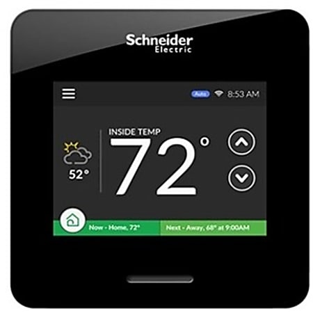 Schneider Electric Wiser Air Black Smart WI-FI Thermostat - For Air Conditioner