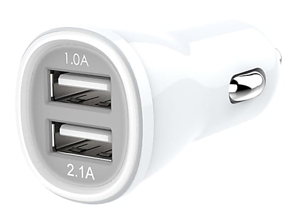 Kanex 2-Port USB Car Charger - Car power adapter - 2.1 A - 2 output connectors (USB) - white