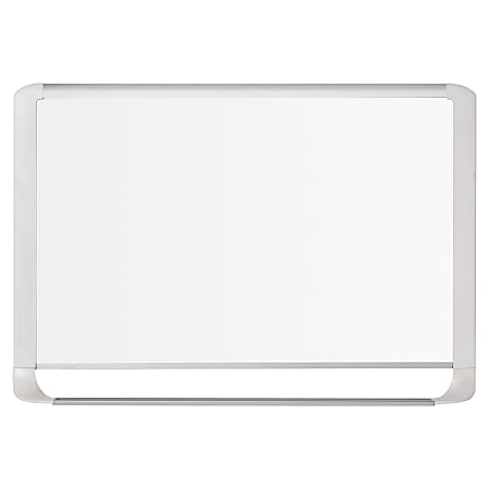 MasterVision® MVI Magnetic Gold Ultra™ Dry-Erase White Board, Lacquered Steel, 24" x 36", Aluminum Frame