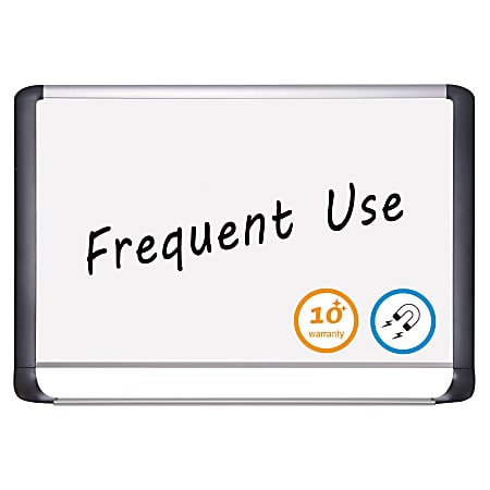 MasterVision® MVI Magnetic Gold Ultra Dry-Erase Board, Lacquered Steel, 48" x 72", Aluminum/Black, Aluminum/Plastic Frame