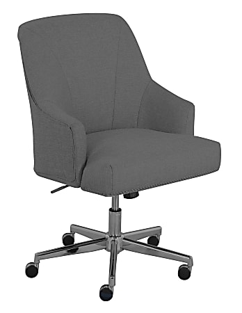 Serta® Leighton Mid-Back Office Chair, Medium Gray/Chrome