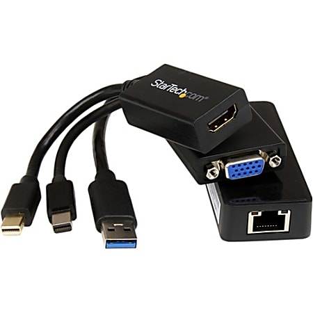 StarTech.com Microsoft Surface Pro 2 HDMI, VGA and Gigabit Ethernet Adapter Kit - MDP to HDMI/VGA - USB 3.0 to GbE