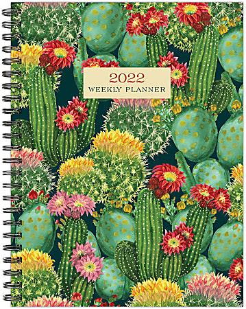 Willow Creek Press Softcover Weekly/Monthly Planner, 6-1/2" x 8-1/2", Cactus, January To December 2022