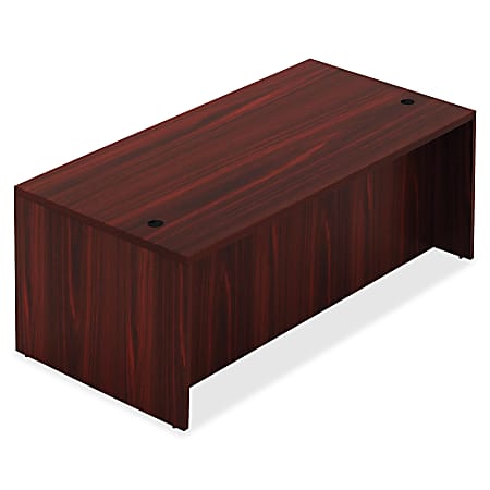 Lorell® Chateau 66"W Shell Computer Desk, Mahogany