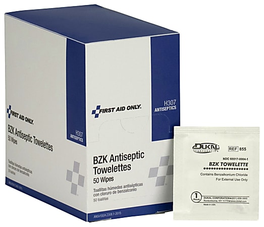 First Aid Only™ Antiseptic Cleansing Wipes, Box Of