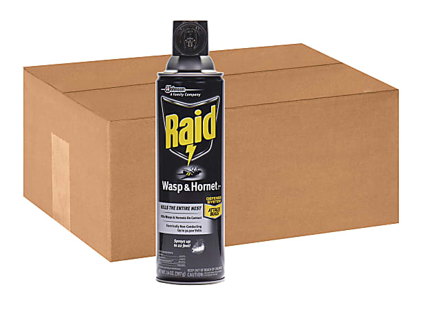 Raid Wasp and Hornet Killer 33 - Spray - Kills Wasp, Hornet, Mud Dauber, Yellow Jacket - 14 fl oz - White - 12 / Carton
