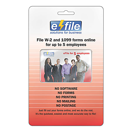 eFile W-2 And 1099 Online Form Card, 2013, 5 Employees
