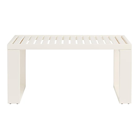 Linon Keir Wood Outdoor Furniture Coffee Table, 18"H x 36"W x 20"D, Antique White