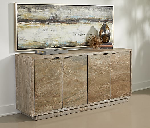 Coast to Coast Kallichore 70"W Transitional Credenza With 4 Doors, Brown
