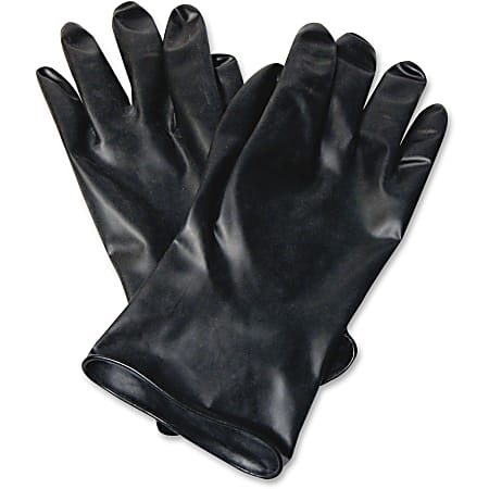 NORTH 11" Unsupported Butyl Gloves - Chemical Protection - 10 Size Number - Butyl - Black - Water Resistant, Durable, Chemical Resistant, Ketone Resistant, Rolled Beaded Cuff, Comfortable, Abrasion Resistant, Cut Resistant, Tear Resistant