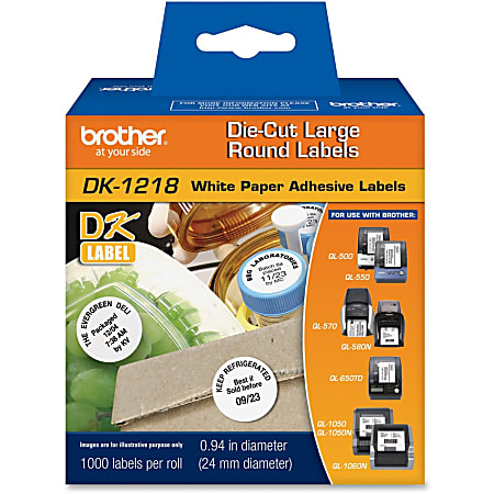 Brother DK1218 Label Tape, Line List, 1" Round