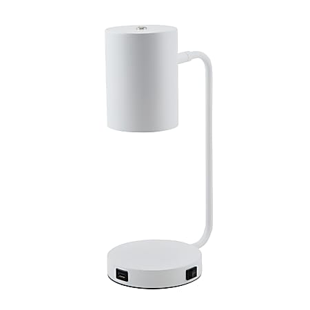 Realspace&trade; Barsi Desk Lamp With USB Charging Port, 14"H, White