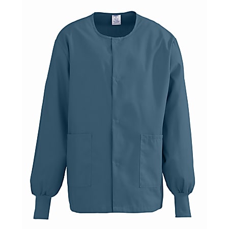 Medline ComfortEase™ Unisex Warm-Up Scrub Jacket, Medium, Caribbean Blue