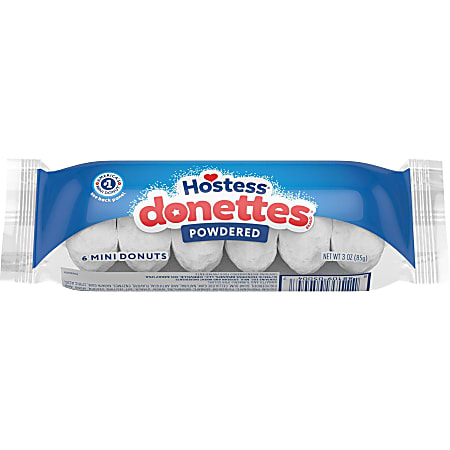 Hostess Donettes Mini Donuts, Powdered Sugar, 3 Oz, Total Qty 1