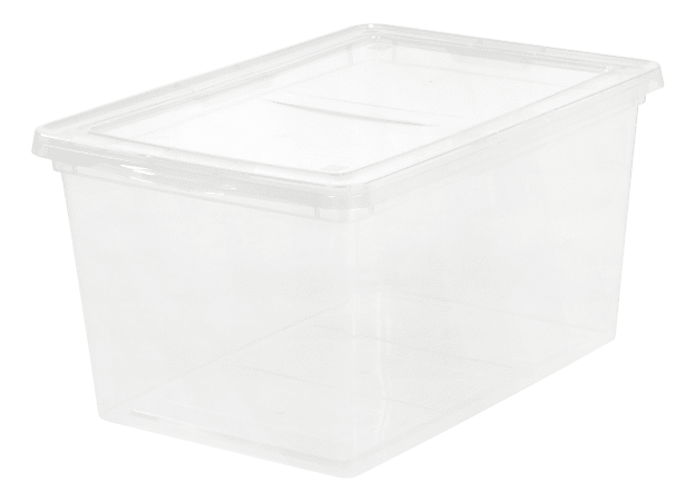 Office Depot® Brand Plastic Storage Container With Snap On Lids, 58 Quarts, 12 1/8" x 16 1/4" x 24", Clear