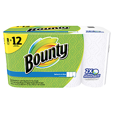 Bounty® Select-A-Size® 2-Ply Paper Towels, 95 Sheets Per Roll, Pack Of 8 Rolls