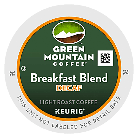 Green Mountain Coffee® Breakfast Blend Decaffeinated Coffee K-Cups®, Carton Of 96