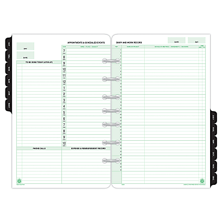 Day-Timer® Undated Refill, 5 1/2" x 8 1/2", 2 Pages Per Day