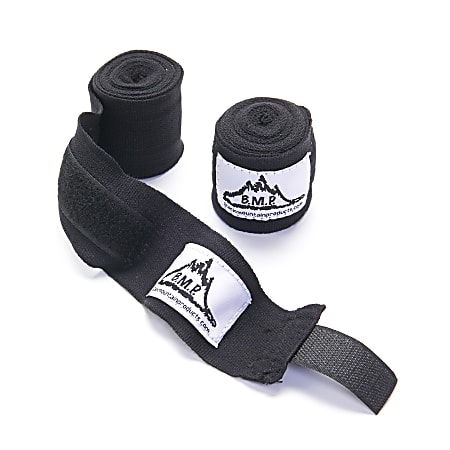 Black Mountain Products Professional-Grade Boxing/MMA Hand Wrist Wraps, 140", Black, Pack Of 2