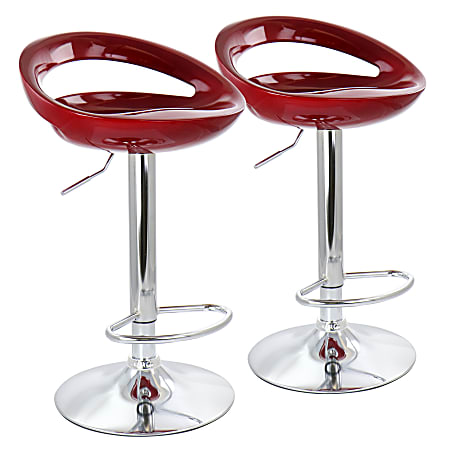 Elama Retro Adjustable Bar Stools, Cherry/Chrome, Set Of 2 Stools