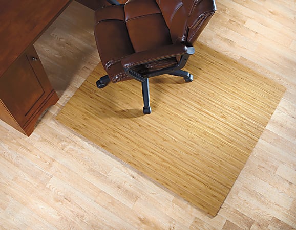 Realspace Bamboo Chair Mat 36 W x 48 D 316 Thick Natural - Office