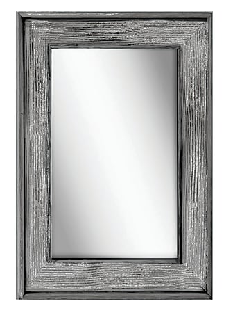 PTM Images Framed Mirror, Bone Wood, 36"H x 24"W, Graywash