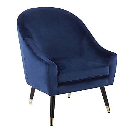 LumiSource Matisse Accent Chair, Blue/Black/Gold