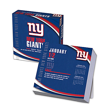 Lang Turner Licensing Boxed Daily Desk Calendar, 5-1/4" x 5-1/4", New York Giants, January To December 2022