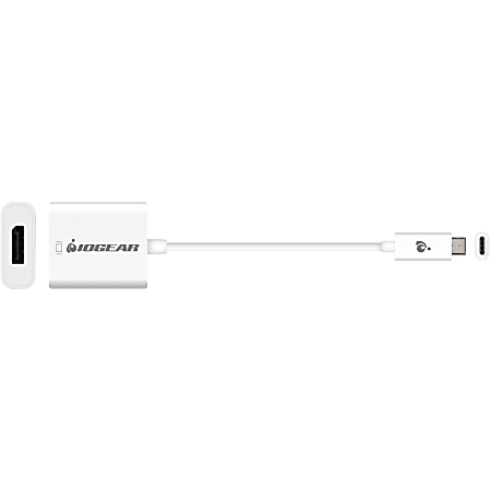 IOGEAR USB Type-C to DisplayPort Adapter - DisplayPort/USB A/V Cable for Notebook, Projector, Tablet, HDTV - First End: 1 x USB 3.1 Type C - Male - Second End: 1 x DisplayPort 1.2 Digital Audio/Video - Female - Supports up to 3840 x 2160 - 1