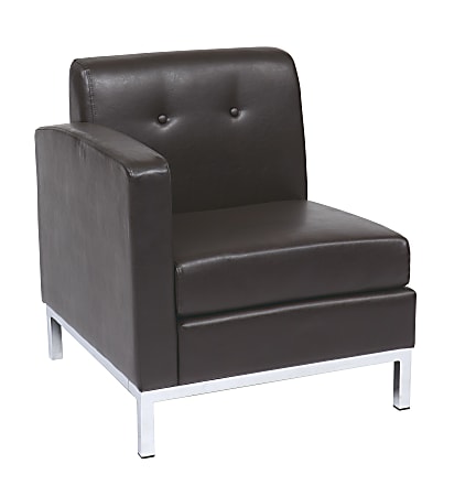 Office Star™ Avenue Six Wall Street Left Arm Chair, Espresso