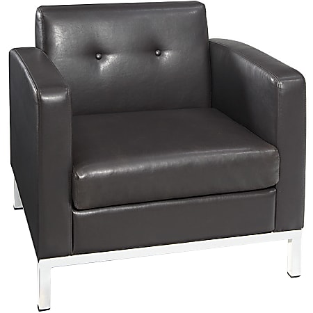 Ave Six Office Star Avenue Six Wall Street Chair With 2 Arms, Espresso