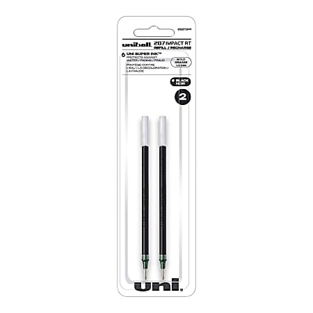 uni-ball® 207™ Impact™ RT Gel Pen Refills, Bold Point, 1.0 mm, Black, Pack Of 2 Refills