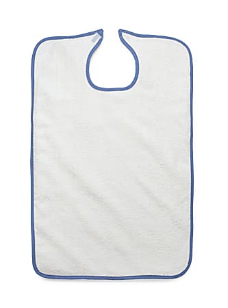 Medline Terry Cloth Clothing Protectors, 21" x 33", White, Pack Of 12