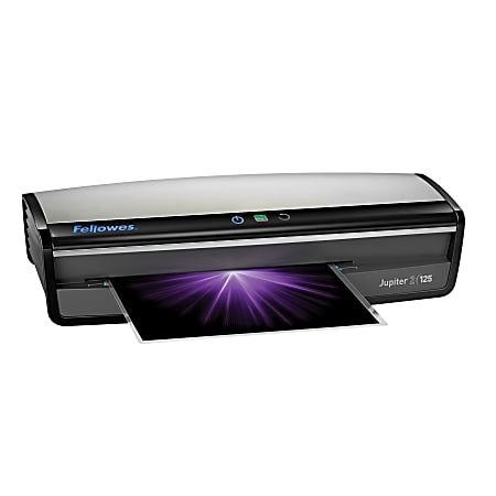 Fellowes® Jupiter™ 2 125 12.5" Laminator With Pouch Starter Kit, 5.12"H x 21.25"W x 8.19"D, Silver/Black