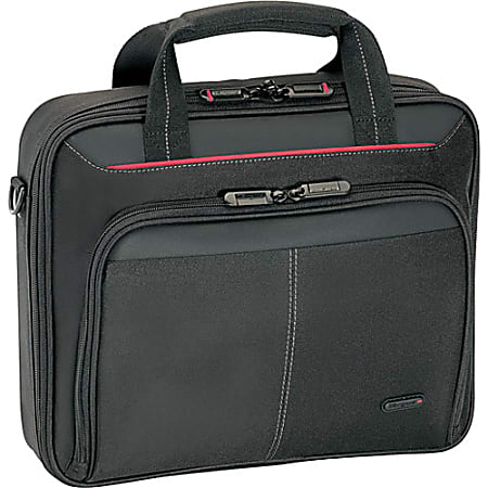 Targus® Classic Clamshell Carrying Case With 16" Laptop Pocket, 12-3/4"H x 4-1/2"W x 15-3/4"D, Black/Red 