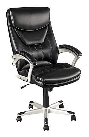 OfficeMax Finnigan Bonded Leather Executive Chair Black