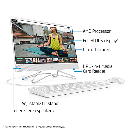 HP 22 c0226 All In One PC 21.5 Full HD Screen AMD A6 Dual Core 4