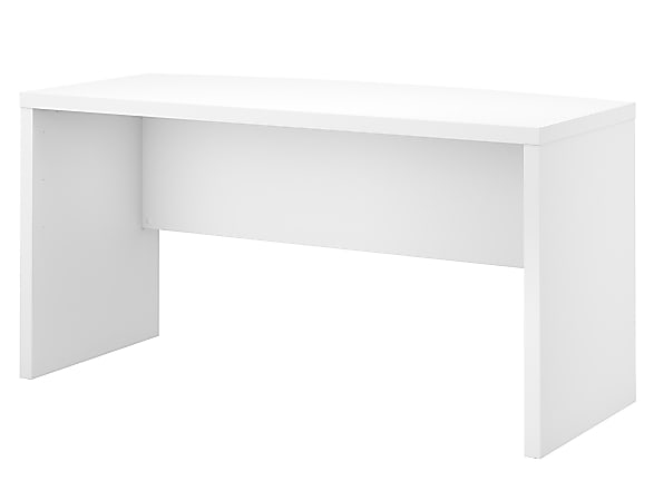 Bush Business Furniture Echo 60"W Bow-Front Computer Desk, Pure White, Standard Delivery