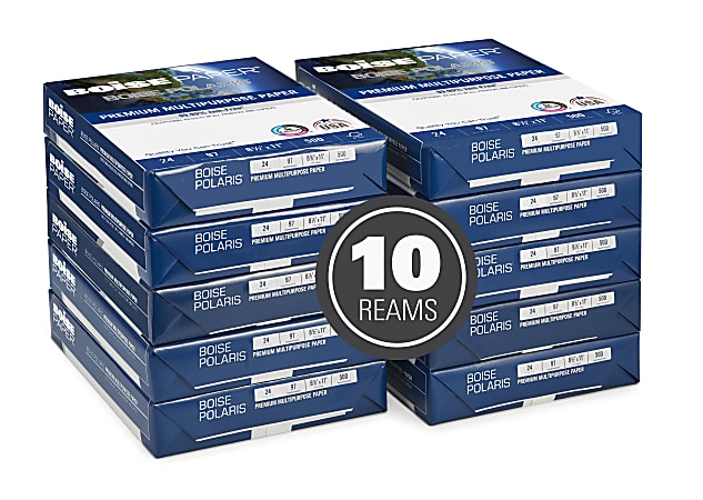 Boise POLARIS Premium Multi Use Printer Copy Paper 10 Reams