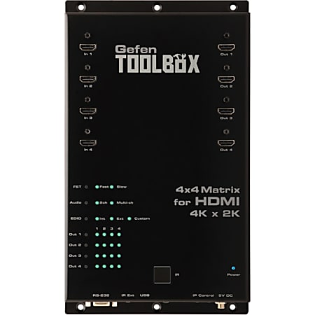 Gefen 4x4 Matrix for HDMI with Ultra HD 4K x 2K Support - 3840 × 2160 - 4 x 4 - Display, TV - 4 x HDMI Out