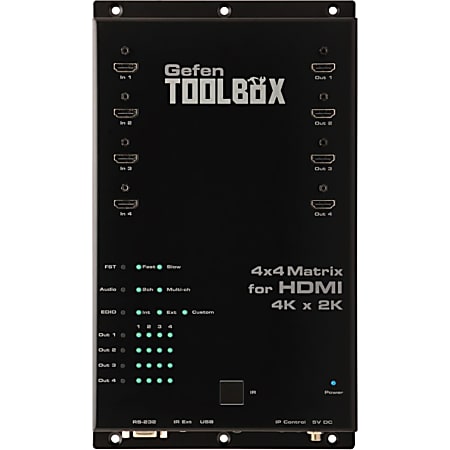 GefenToolBox 4x4 Matrix for HDMI 4Kx2K - Video/audio switch - 4 x HDMI - wall-mountable