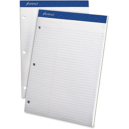 Ampad Evidence® Dual Pad, 8 1/2" x 11 3/4", Law Ruled, 50 Sheets, White