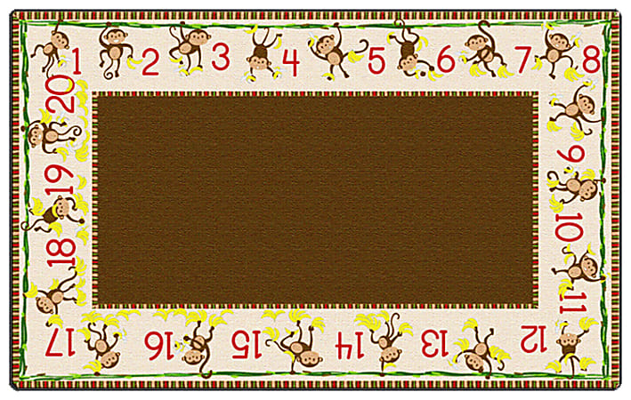 Flagship Carpets Cushy Tushy Monkeys Carpet, Rectangle, 7&#x27;